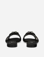 Lace rainbow slides with brooch detailing