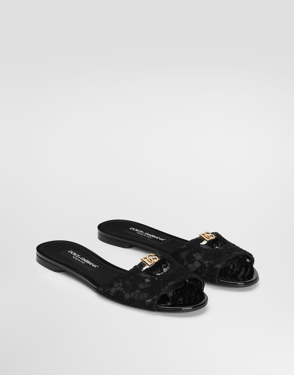 Lace flat slides