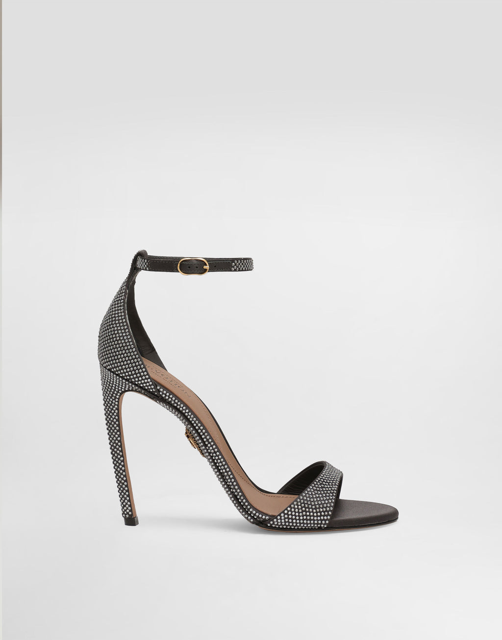 Silk satin sandals with rhinestones RUNWAY DELUXE