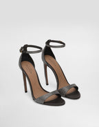 Silk satin sandals with rhinestones RUNWAY DELUXE