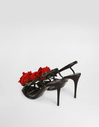 Satin sandal with flower RUNWAY DELUXE