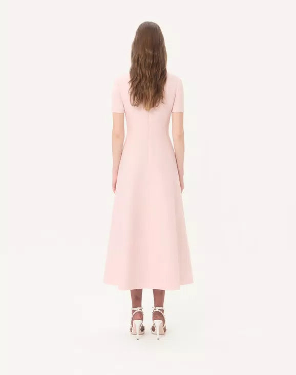Crepe Couture Embroidered Midi Dress