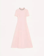 Crepe Couture Embroidered Midi Dress