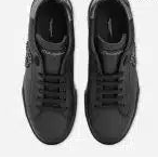 CALFSKIN NAPPA PORTOFINO SNEAKERS WITH CROWN PATCH