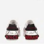 CALFSKIN PORTOFINO SNEAKERS WITH EMBROIDERY AND STUDS