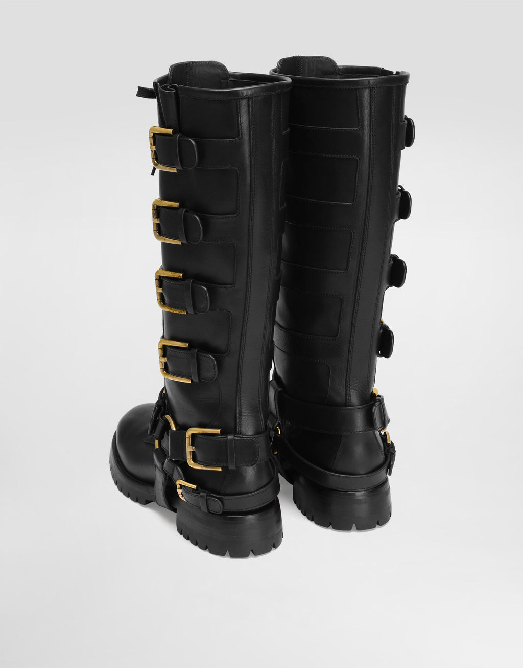 Smooth leather biker boots