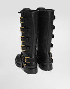 Smooth leather biker boots