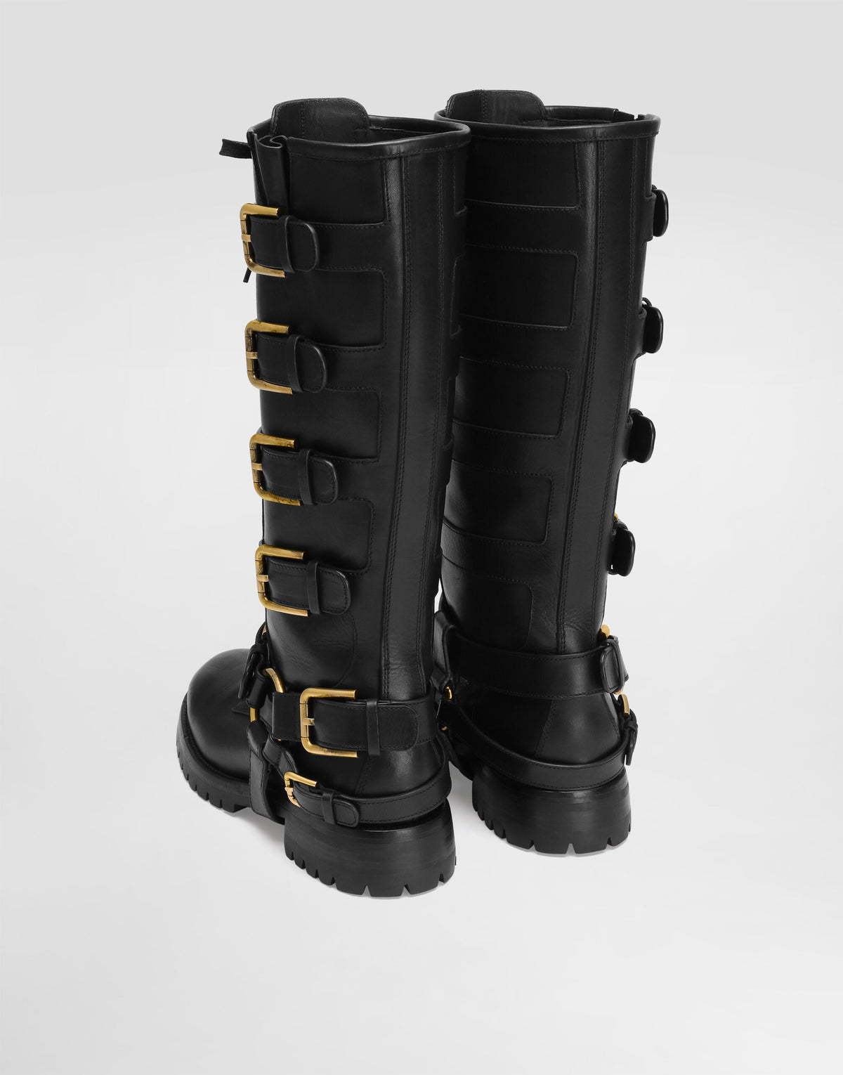 Smooth leather biker boots