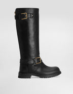 Calfskin biker boots