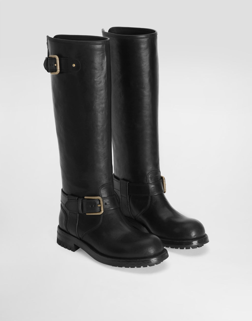 Calfskin biker boots