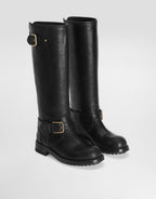 Calfskin biker boots