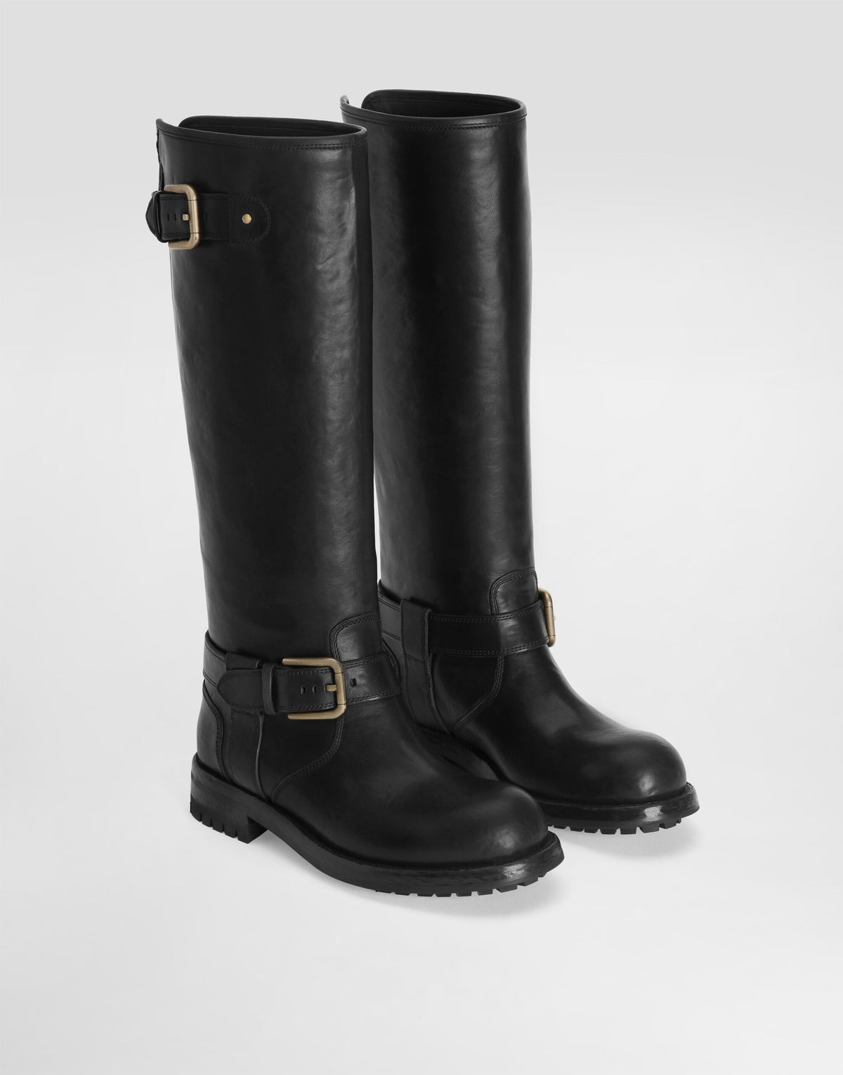 Calfskin biker boots