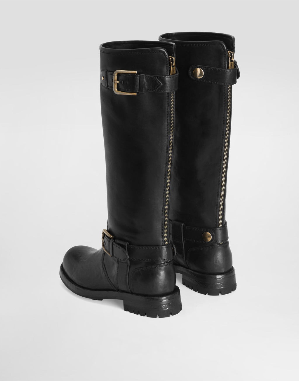 Calfskin biker boots