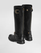 Calfskin biker boots