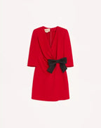 Cady Couture Short Dress With Faille Bow