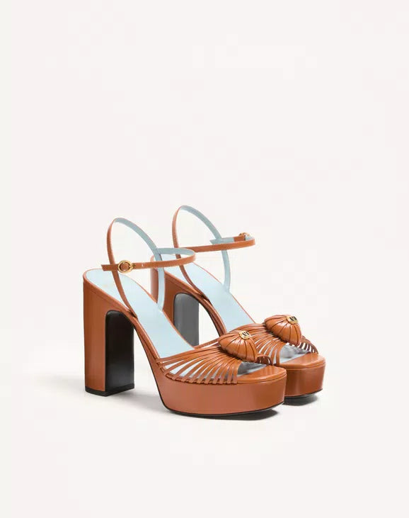 Coeur Royal Platform Sandal In Kidskin 115Mm