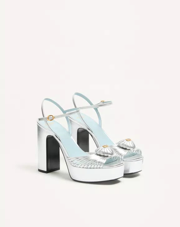 Coeur Royal Platform Sandal In Laminated Nappa 115Mm