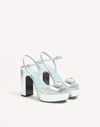 Coeur Royal Platform Sandal In Laminated Nappa 115Mm