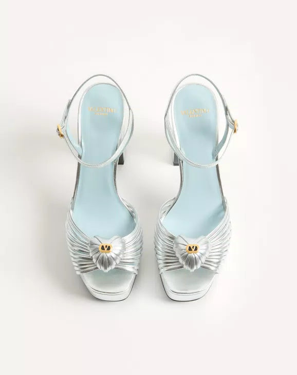 Coeur Royal Platform Sandal In Laminated Nappa 115Mm