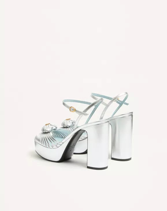 Coeur Royal Platform Sandal In Laminated Nappa 115Mm
