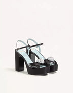 Coeur Royal Platform Sandal In Satin 115Mm