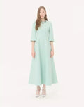 Crepe Couture Embroidered Midi Dress
