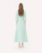 Crepe Couture Embroidered Midi Dress