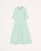 Crepe Couture Embroidered Midi Dress