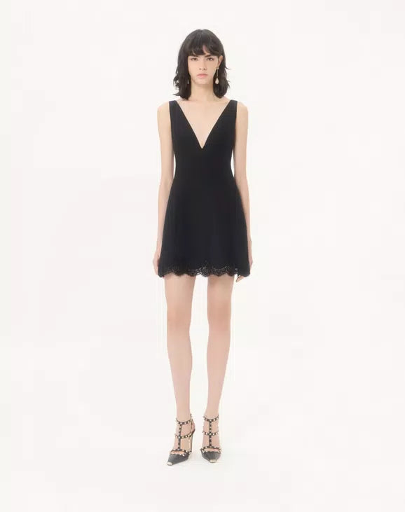 Crepe Couture Short Dress