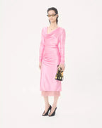 Crepe Satin Midi Dress