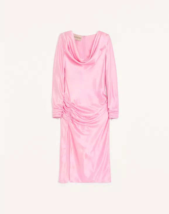 Crepe Satin Midi Dress