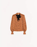 Crepe Satin Shirt With Plus De Pois Dalmata Print