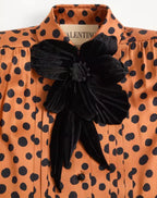Crepe Satin Shirt With Plus De Pois Dalmata Print