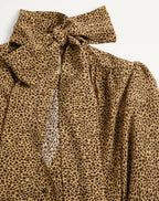 Crepe De Chine Shirt With Fauve Éclat Micromacula Print