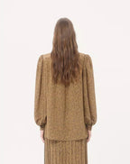 Crepe De Chine Shirt With Fauve Éclat Micromacula Print