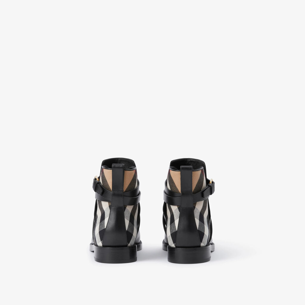 Check and Leather Boots