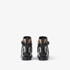 Check and Leather Boots