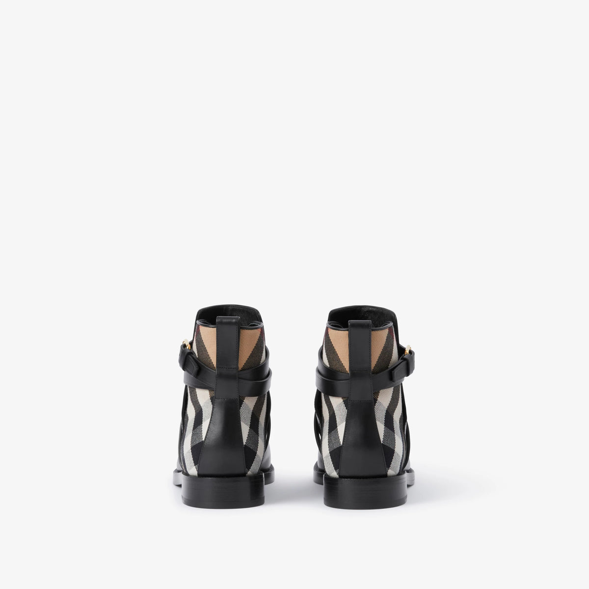 Check and Leather Boots