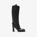 Leather Cavalier Heel Boots
