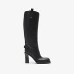 Leather Cavalier Heel Boots