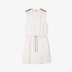 Check Trim Cotton Jersey Dress