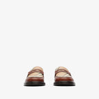 Check and Leather Pembroke Loafers