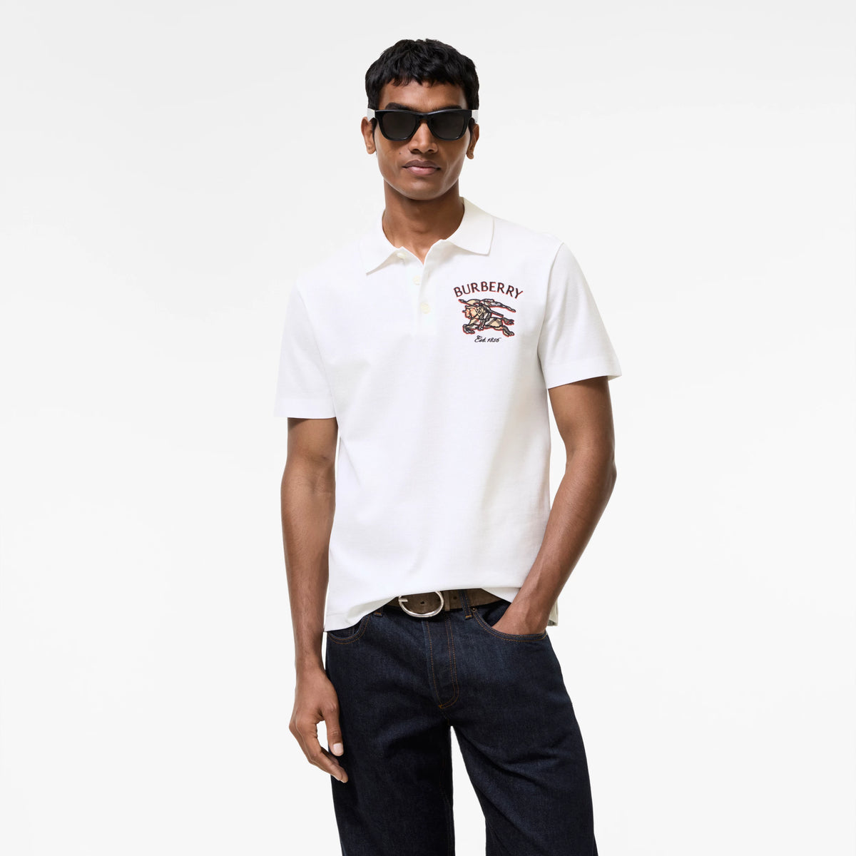 Knight Check Cotton Polo Shirt RUNWAY DELUXE