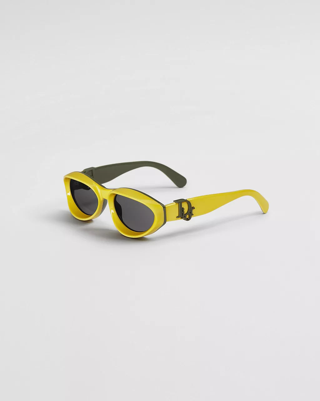 Dior Oblique R1I Yellow Oval Sunglasses RUNWAY DELUXE