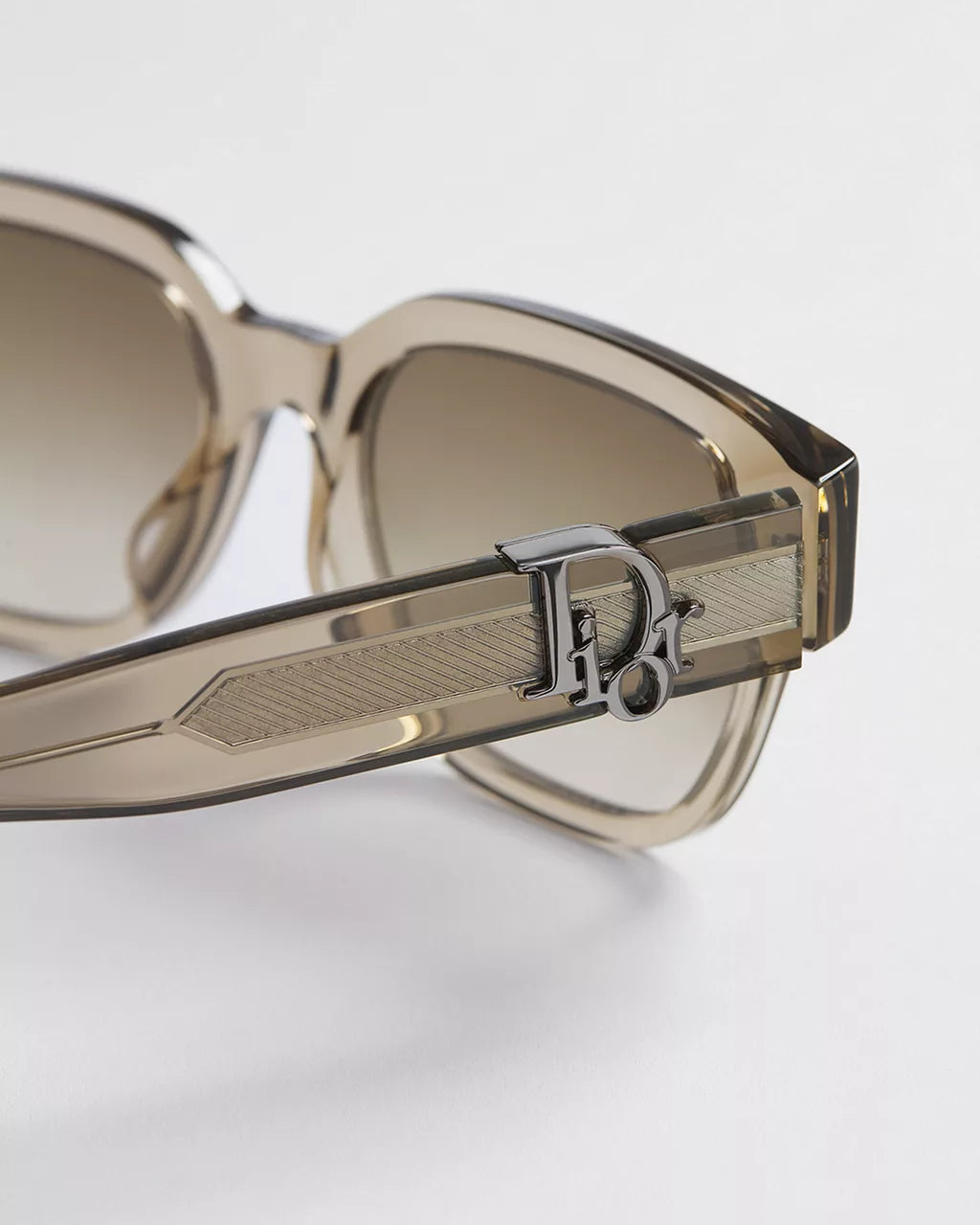 Dior Oblique S1F Transparent Brown Square Sunglasses RUNWAY DELUXE