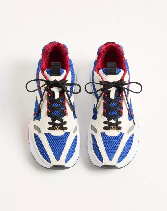 Demivee Trainer In Mesh Fabric With Suede Inserts