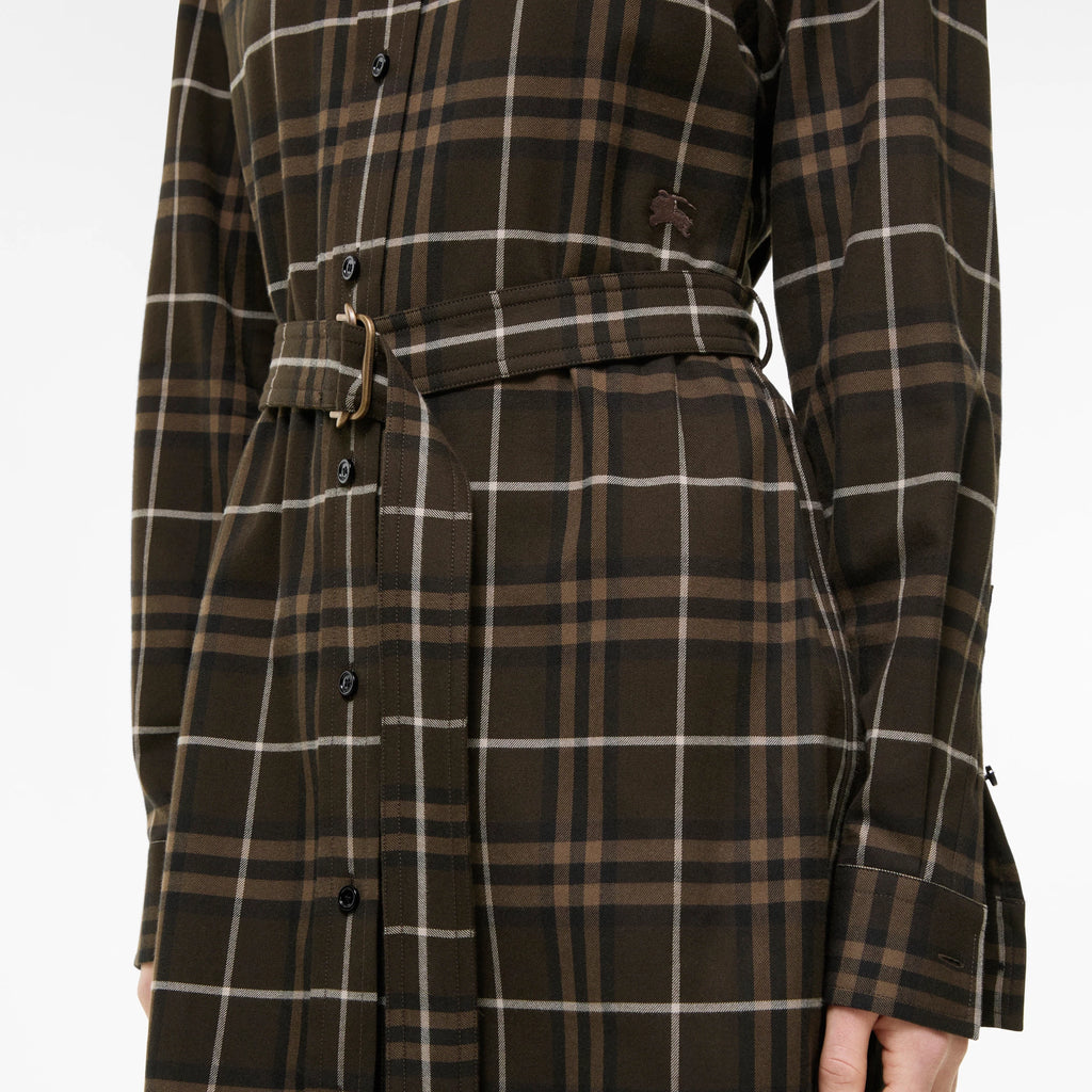 Check Cotton Shirt Dress