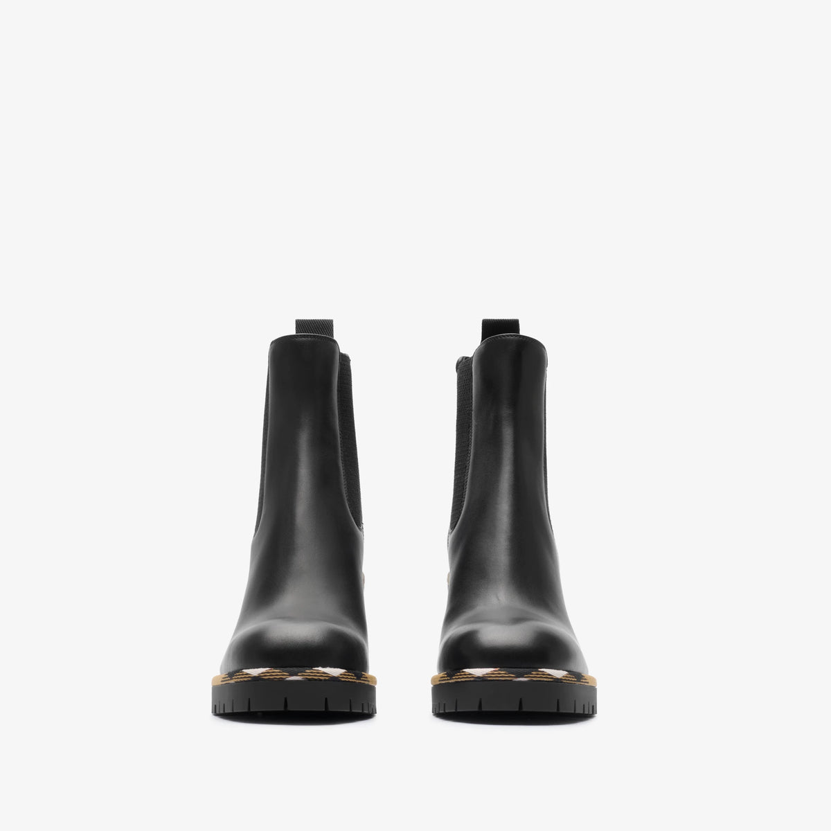 Leather Gravel Heel Chelsea Boots