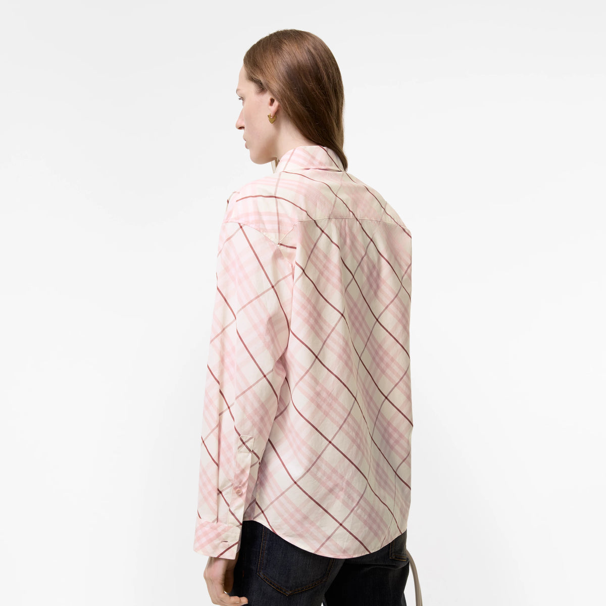 Relaxed Fit Check Cotton ShirtPrice undefined Flora pink RUNWAY DELUXE
