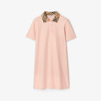 Check Collar Cotton Polo Shirt Dress